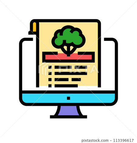 recipe vegan food color icon vector illustration 113396617