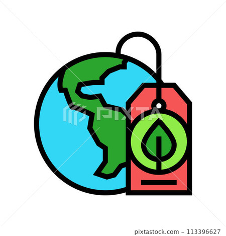 ethical consumption vegan food color icon vector illustration 113396627