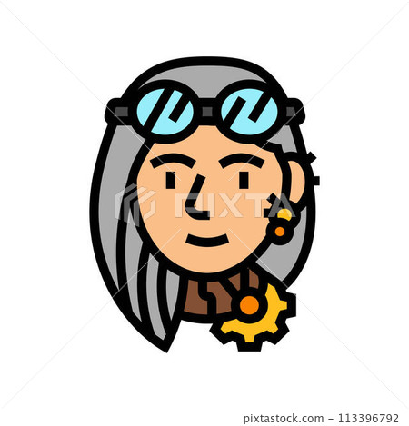 steampunk vintage female avatar color icon vector illustration steampunk vintage female avatar color icon vector illustration 113396792