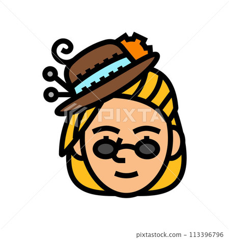 steampunk female vintage avatar color icon vector illustration steampunk female vintage avatar color icon vector illustration 113396796