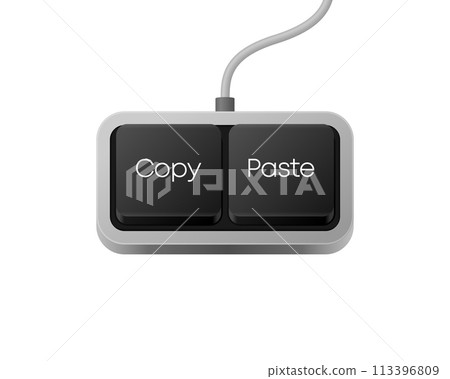 Copy Paste button combination. Computer Keyboard. Word on pc computer keyboard. Vector illustration. 113396809
