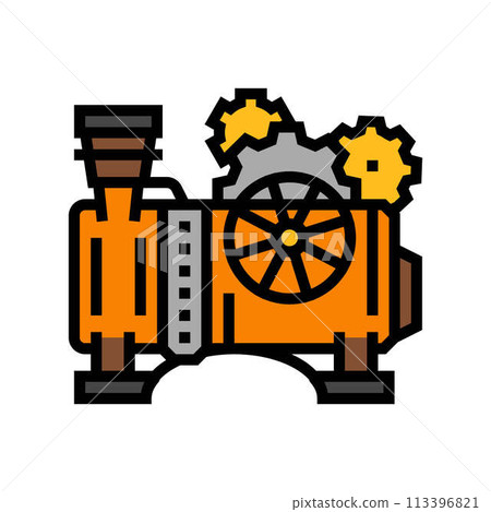 steam engine steampunk vintage color icon vector illustration steam engine steampunk vintage color icon vector illustration 113396821