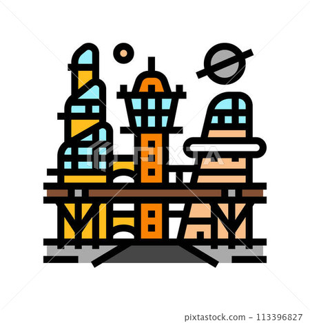 retro futurism steampunk vintage color icon vector illustration retro futurism steampunk vintage color icon vector illustration 113396827