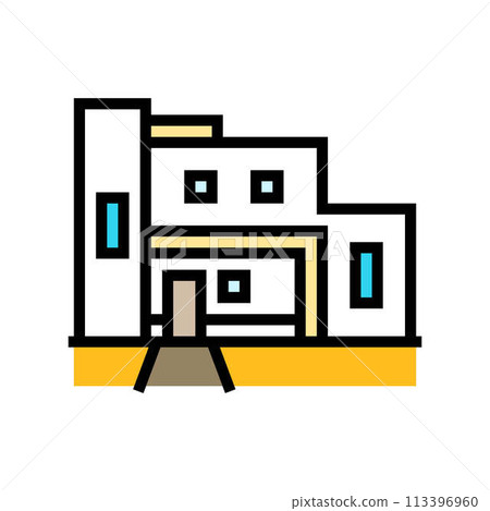 minimalist architecture lifestyle color icon vector illustration 113396960