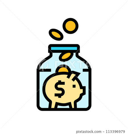 frugality minimalism lifestyle color icon vector illustration 113396979