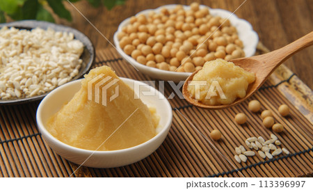 黃豆、味噌、米曲｜西京味噌/白味噌形象 113396997