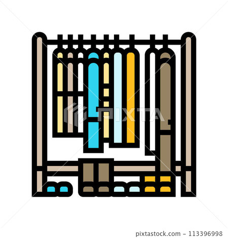 capsule wardrobe minimalism lifestyle color icon vector illustration 113396998