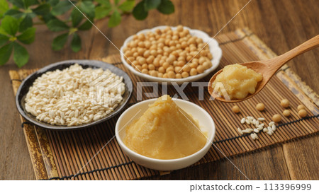 黃豆、味噌、米曲｜西京味噌/白味噌形象 113396999