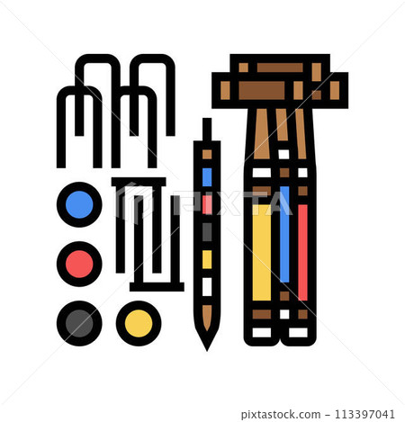 croquet set game color icon vector illustration 113397041