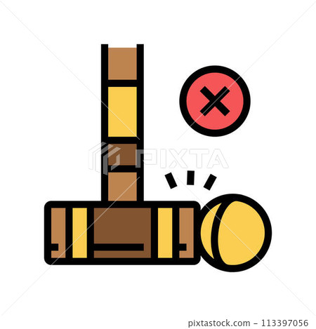 fault croquet game color icon vector illustration 113397056