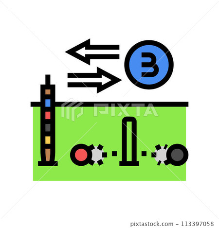 triple peel croquet game color icon vector illustration 113397058
