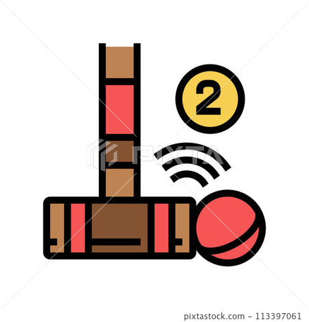 double tap croquet game color icon vector illustration double tap croquet game color icon vector illustration 113397061