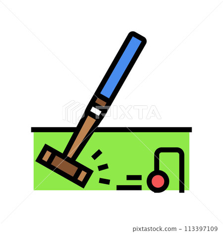 croquet game color icon vector illustration croquet game color icon vector illustration 113397109