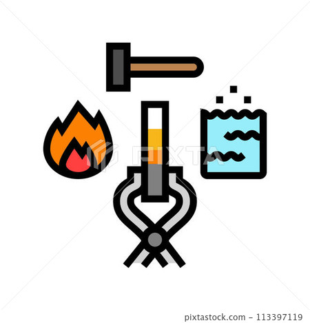hardening blacksmith color icon vector illustration 113397119