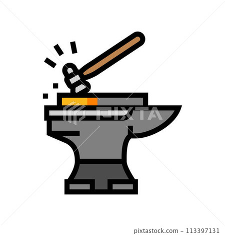 smithing blacksmith color icon vector illustration 113397131