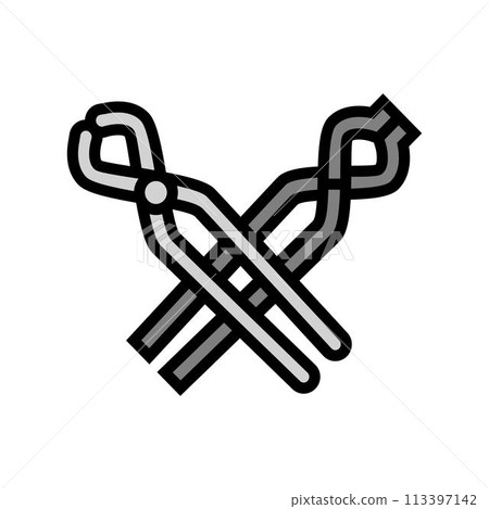 tongs blacksmith color icon vector illustration 113397142
