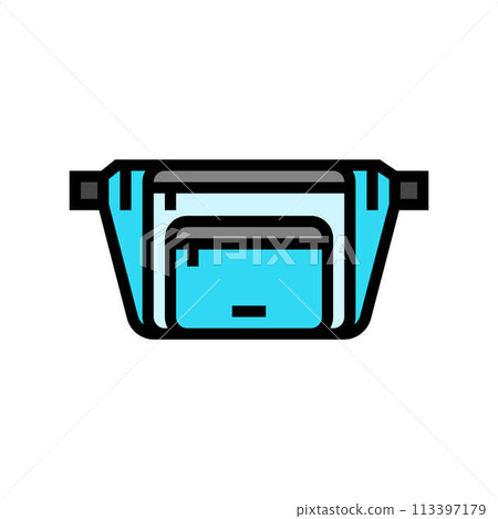 fanny pack vintage fashion color icon vector illustration 113397179