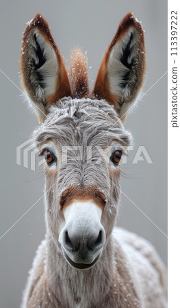 Generative ai illustration of a portrait of donkey 113397222