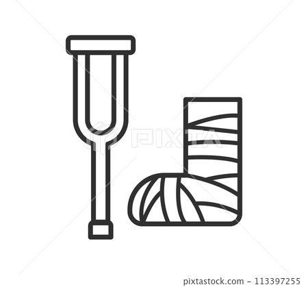 Simple line drawing illustration: injury 113397255