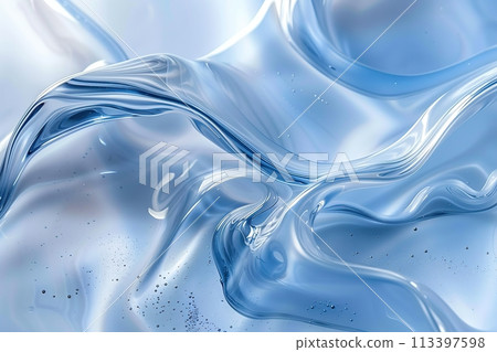 Mesmerizing abstract liquid glass wallpapers for gadget screen on blue background minimalists. Fluid elegance and vibrant hues. Unique artistry wallpaper. Shine brilliance of liquid glass effect 113397598