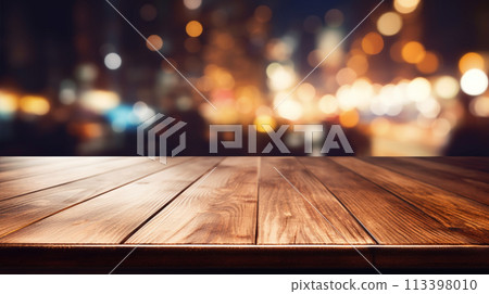 Table and night view of a restaurant or bar at night AI-generated image Table and night view of a restaurant or bar at night AI-generated image 113398010