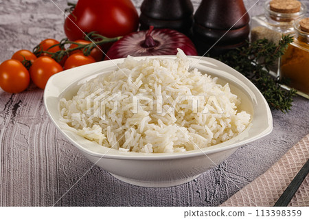 Indian cuisine Steamed basmati rice 113398359