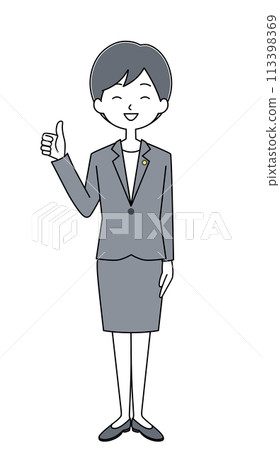 Good sign - Illustration of a female politician 113398369