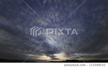 Early spring dawn sky, ultra-wide-angle, sky-focused, 240328am 113398532