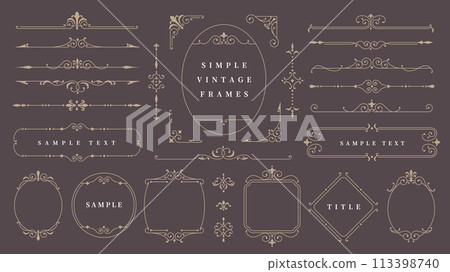 Simple vintage frames and borders set 1 113398740