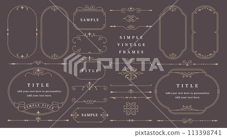 Simple vintage frames and borders set 2 113398741