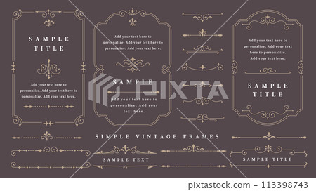 Simple vintage frames and borders set 4 Simple vintage frames and borders set 4 113398743
