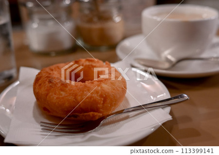 Delicious donut and coffee 113399141