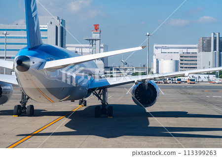 Airport, airplane, Haneda Airport, takeoff, airline, engine, brake, morning, bright, control tower, terminal Airport, airplane, Haneda Airport, takeoff, airline, engine, brake, morning, bright, control tower, terminal 113399263