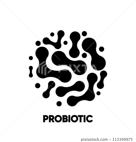 Probiotic Bacteria logo design. Vector illustration. 113399975