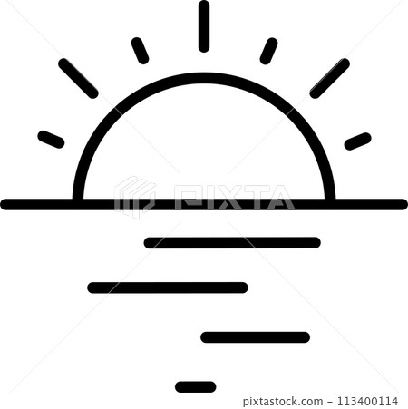 Sun icon showing sunrise and sunset 113400114