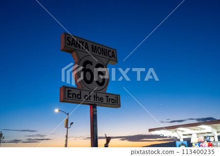 Ferris wheel dyed at sunset Ferris wheel dyed at sunset 113400235