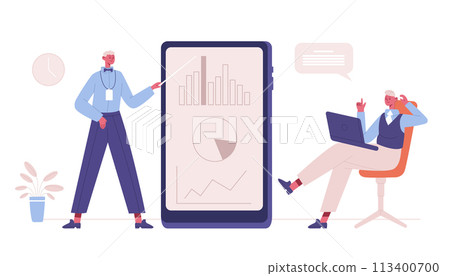 Online business coaching. Webinar, online conference or presentation 113400700