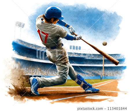 Batter hitting a home run 113401844