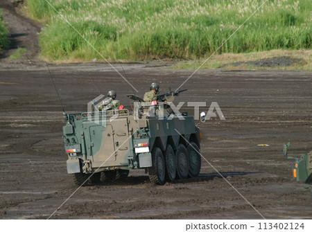 The Japan Ground Self-Defense Force's Type 96 wheeled armored personnel carrier conducting a training demonstration The Japan Ground Self-Defense Force's Type 96 wheeled armored personnel carrier conducting a training demonstration 113402124