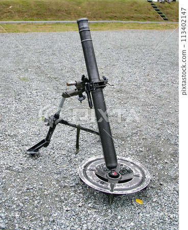 Ground Self-Defense Force mortar on display Ground Self-Defense Force mortar on display 113402147
