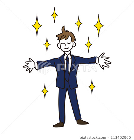 A capable young man in a shiny suit 113402960