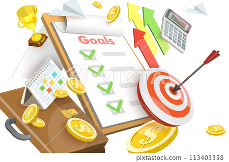 3D Conceptual Illustration of Business Goal 3D Conceptual Illustration of Business Goal 113403358