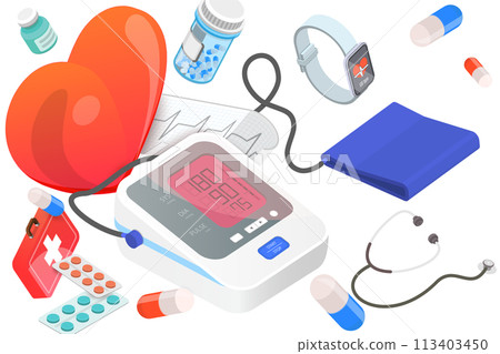 3D Conceptual Illustration of Hypertension 3D Conceptual Illustration of Hypertension 113403450