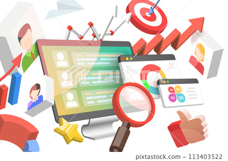 3D Isometric Flat Conceptual Illustration of... - Stock Illustration ...
