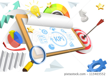 3D Conceptual Illustration of Key Performance Indicators 3D Conceptual Illustration of Key Performance Indicators 113403552