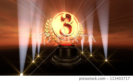頒獎台頒獎獎盃頒獎典禮CG 3D插畫 頒獎台頒獎獎盃頒獎典禮CG 3D插畫 113403717