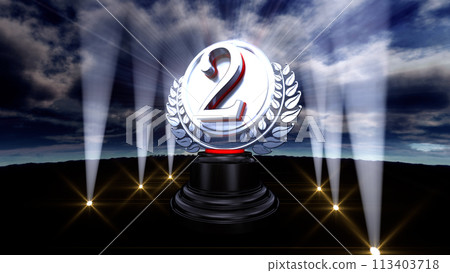 頒獎台頒獎獎盃頒獎典禮CG 3D插畫 頒獎台頒獎獎盃頒獎典禮CG 3D插畫 113403718