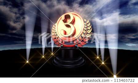 Podium Award Trophy Award Ceremony Awards Ceremony CG 3D Illustration Podium Award Trophy Award Ceremony Awards Ceremony CG 3D Illustration 113403722