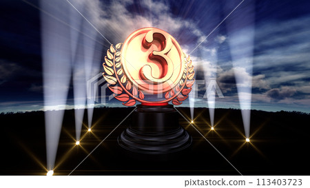 Podium Award Trophy Award Ceremony Awards Ceremony CG 3D Illustration Podium Award Trophy Award Ceremony Awards Ceremony CG 3D Illustration 113403723