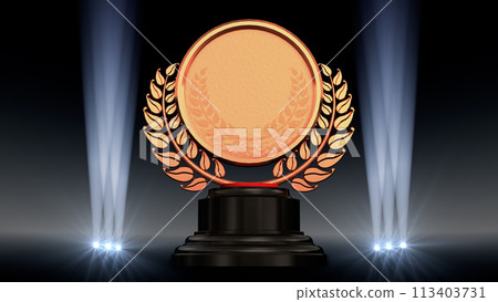 Podium Award Trophy Award Ceremony Awards Ceremony CG 3D Illustration 113403731